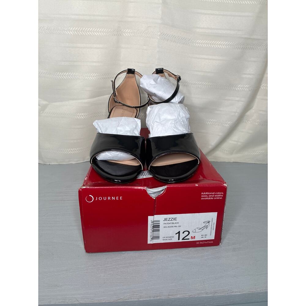 Journee Collection Jezzie Kitten Heel Sandals Black Womens Size 12M - Picture 13 of 14